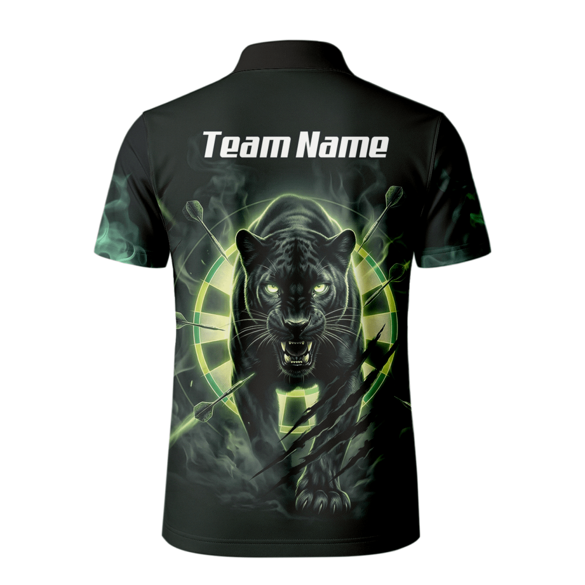 Dart Trikot Herren – Panther Motiv Schwarz - Grün Personalisiert F5579 - Outfitsuche