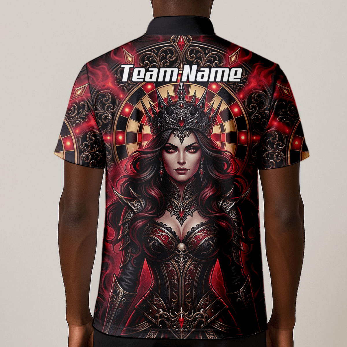 Dart Trikot Herren – Personalisierbar Dark Queen Design Rot Schwarz Z3023 - Outfitsuche