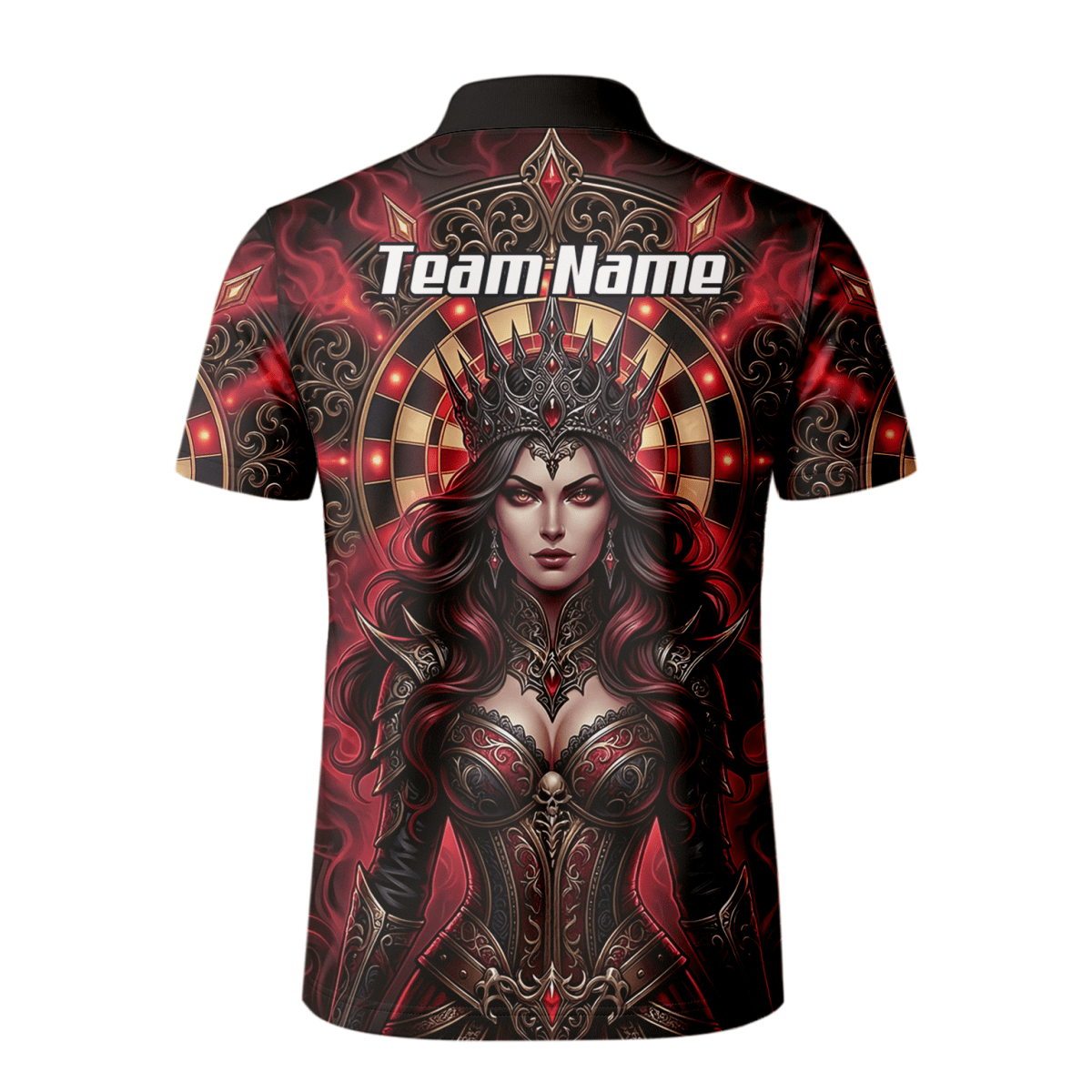 Dart Trikot Herren – Personalisierbar Dark Queen Design Rot Schwarz Z3023 - Outfitsuche