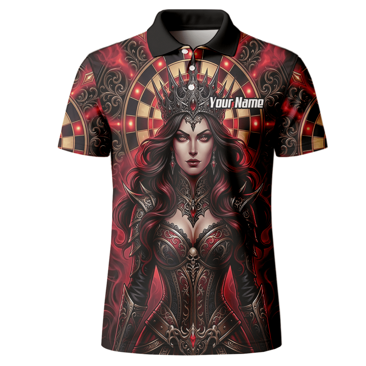 Dart Trikot Herren – Personalisierbar Dark Queen Design Rot Schwarz Z3023 - Outfitsuche