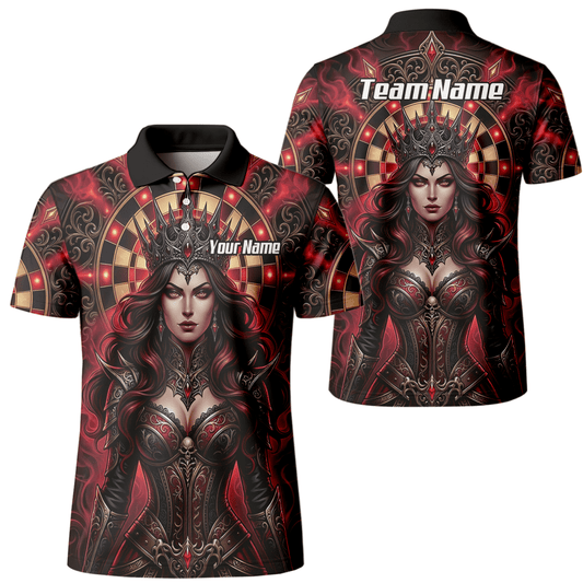 Dart Trikot Herren – Personalisierbar Dark Queen Design Rot Schwarz Z3023 - Outfitsuche
