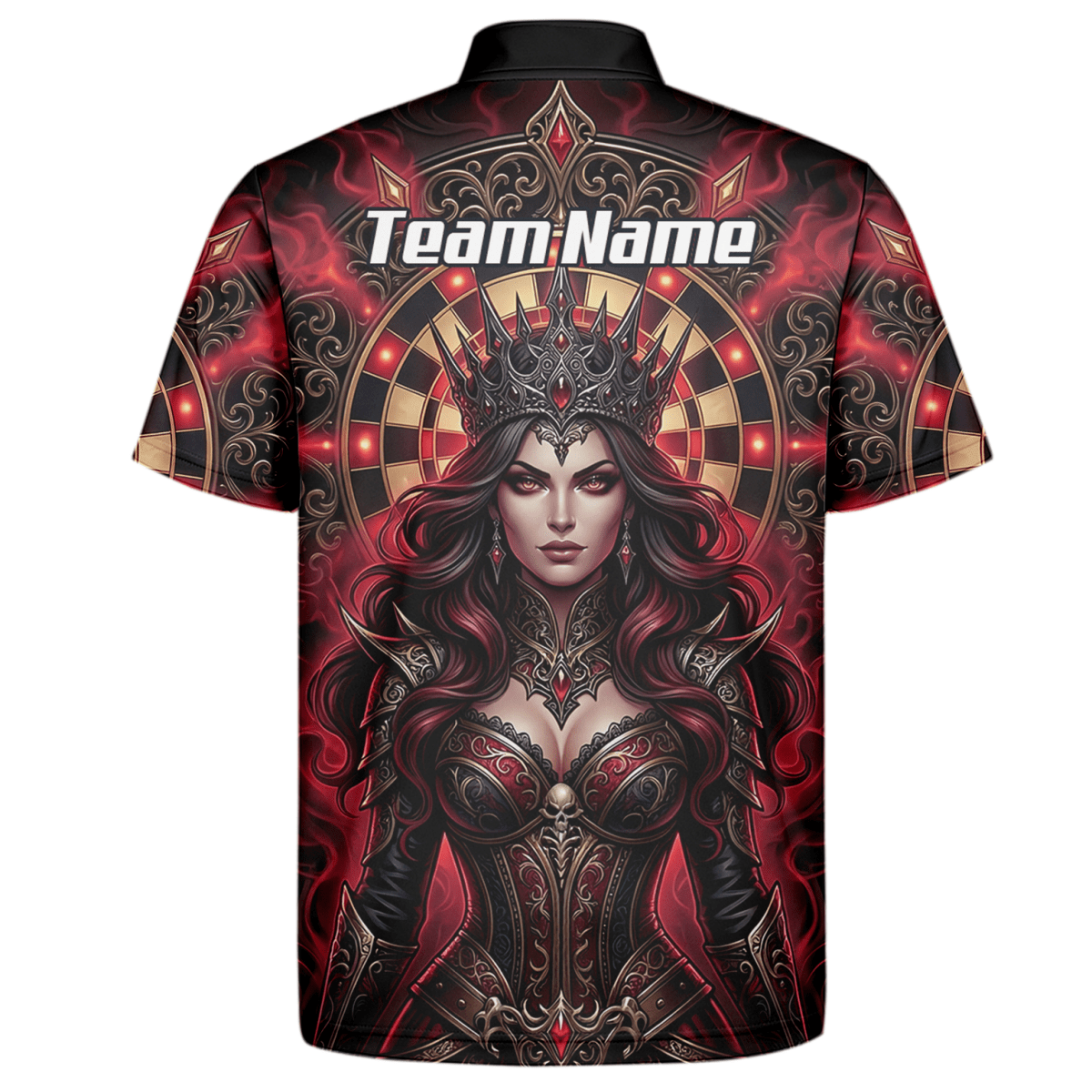 Dart Trikot Herren – Personalisierbar Dark Queen Design Rot Schwarz Z3023 - Outfitsuche