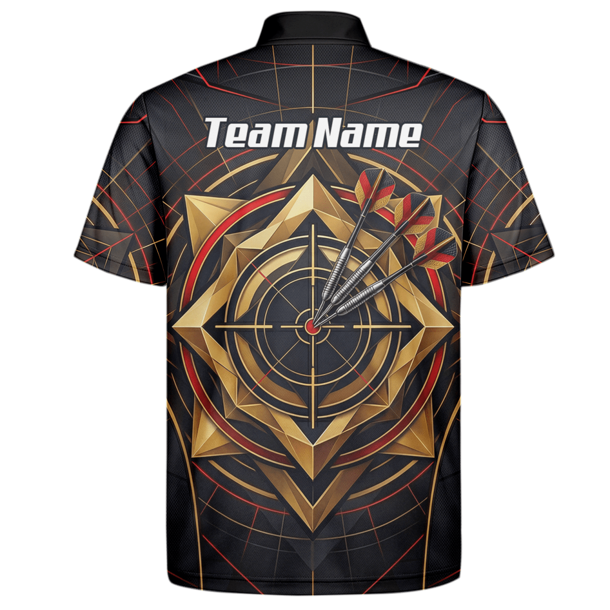 Dart Trikot Herren – Personalisierbar – Design Goldene Zielscheibe J2245 - Outfitsuche