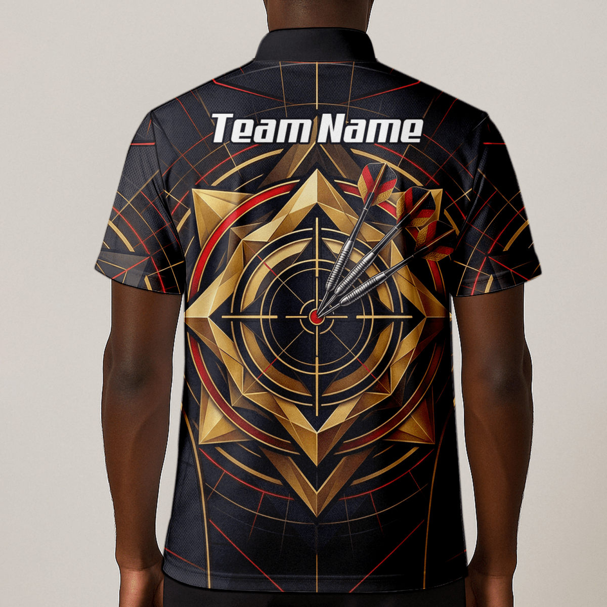 Dart Trikot Herren – Personalisierbar – Design Goldene Zielscheibe J2245 - Outfitsuche