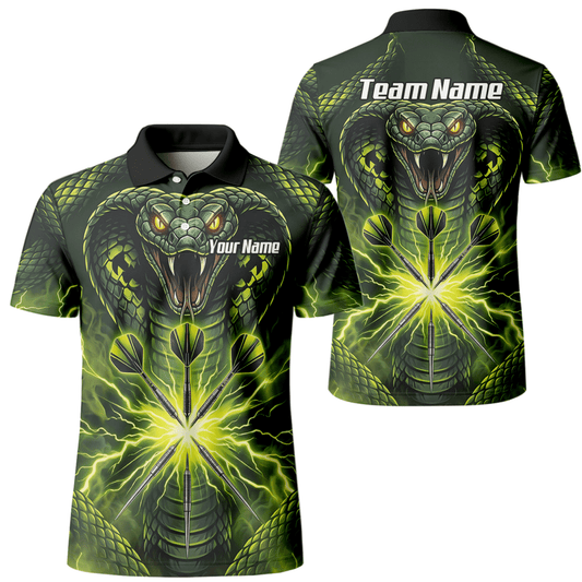 Dart Trikot Herren Personalisierbar – Motiv Kobra & Blitz Grün Q1658 - Outfitsuche