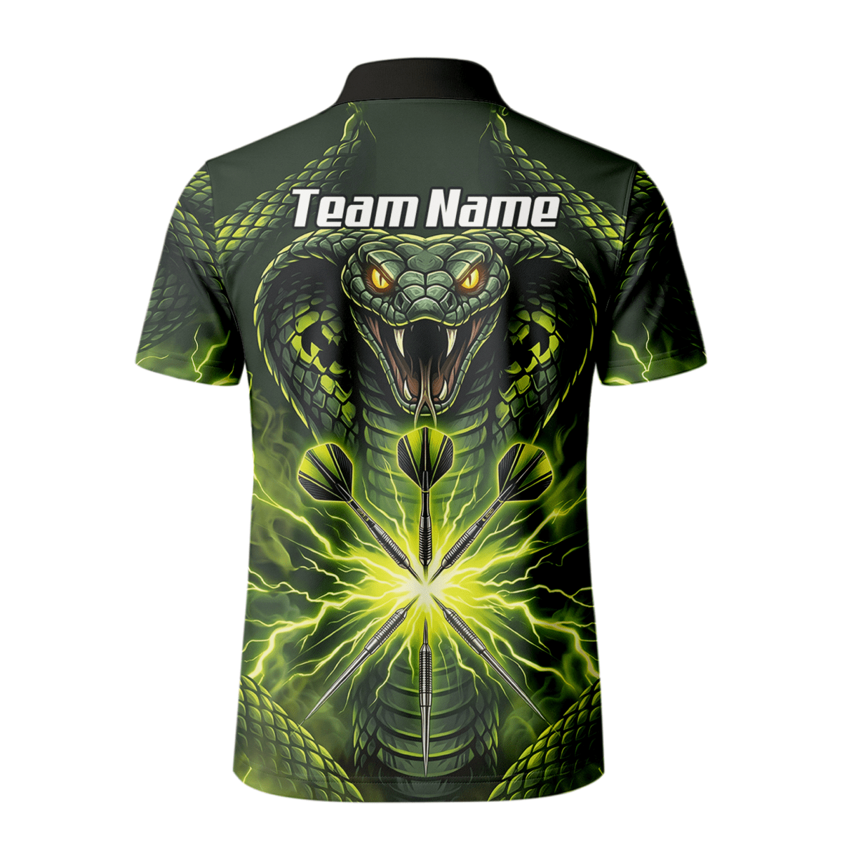 Dart Trikot Herren Personalisierbar – Motiv Kobra & Blitz Grün Q1658 - Outfitsuche