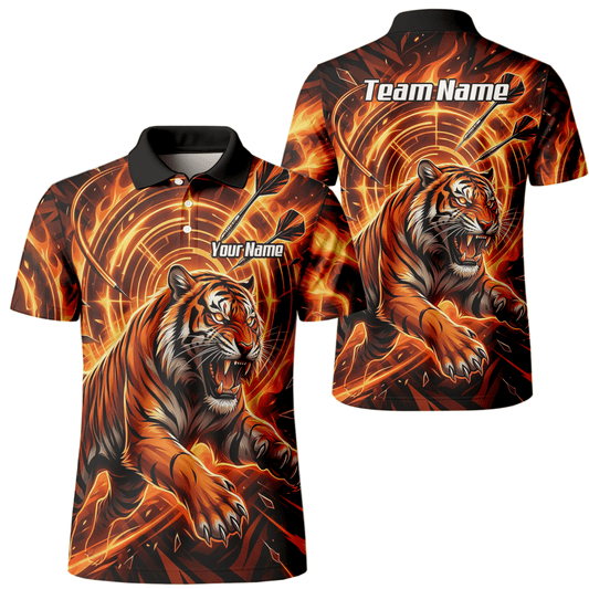 Dart Trikot Herren Personalisierbar – Tiger & Flammen Motiv Orange L1425 - Outfitsuche