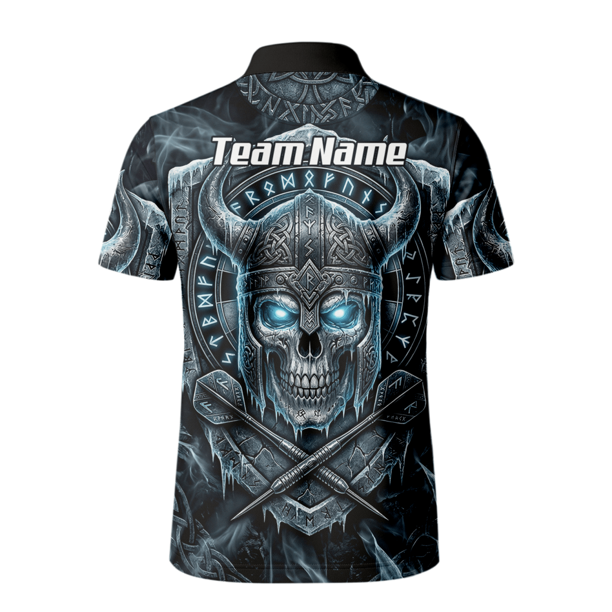 Dart Trikot Herren Personalisierbar – Wikinger Totenkopf Blau Schwarz I6327 - Outfitsuche