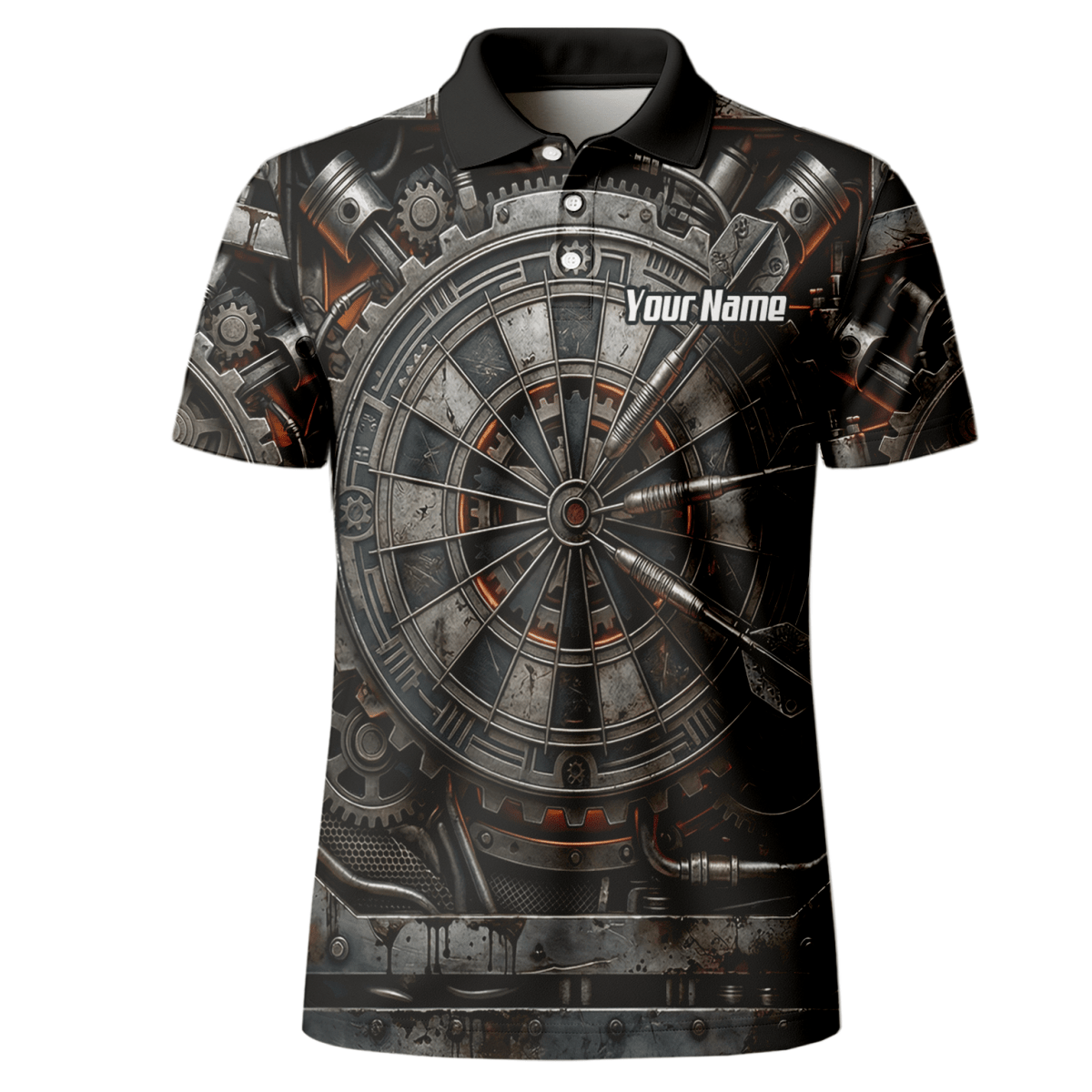 Dart Trikot Herren Personalisiert – Industrial Mechanik Design Grau W2120 - Outfitsuche