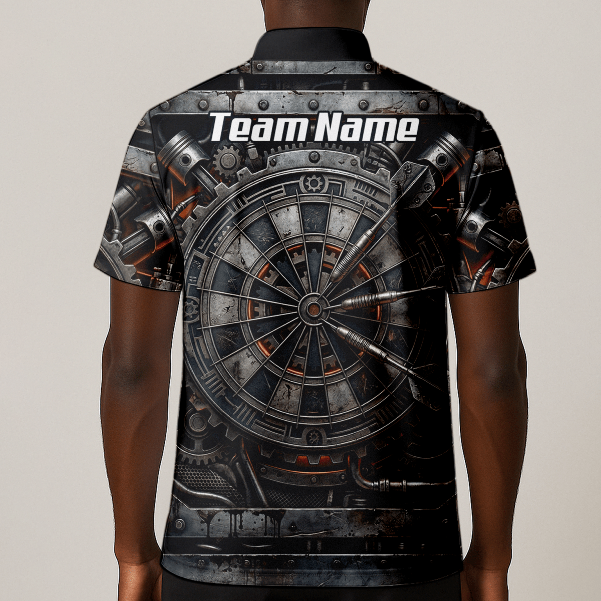 Dart Trikot Herren Personalisiert – Industrial Mechanik Design Grau W2120 - Outfitsuche
