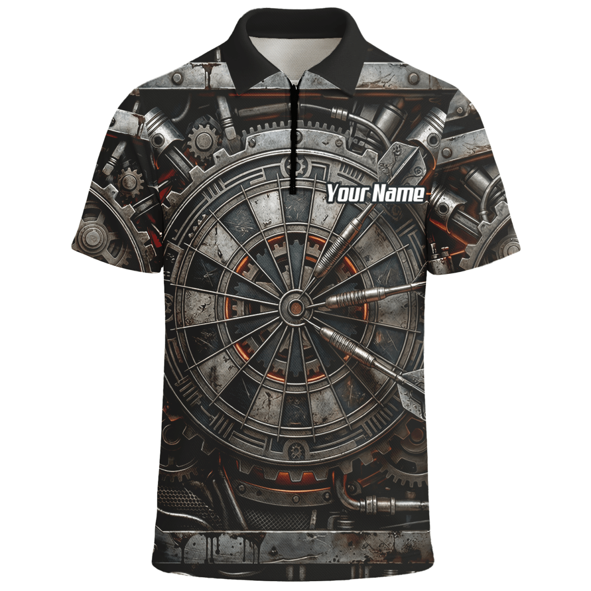 Dart Trikot Herren Personalisiert – Industrial Mechanik Design Grau W2120 - Outfitsuche