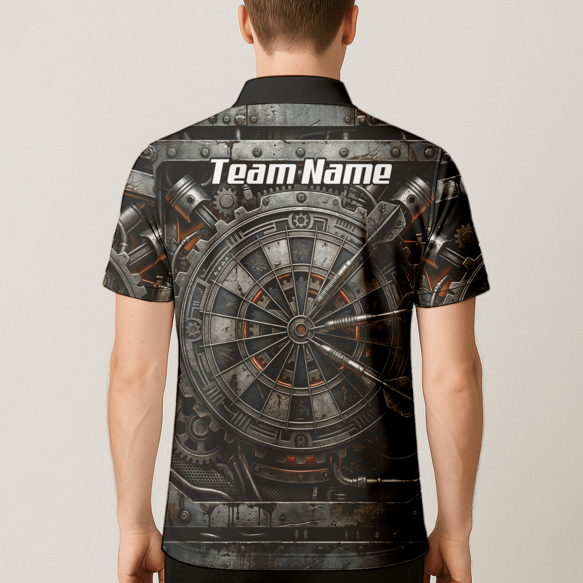 Dart Trikot Herren Personalisiert – Industrial Mechanik Design Grau W2120 - Outfitsuche