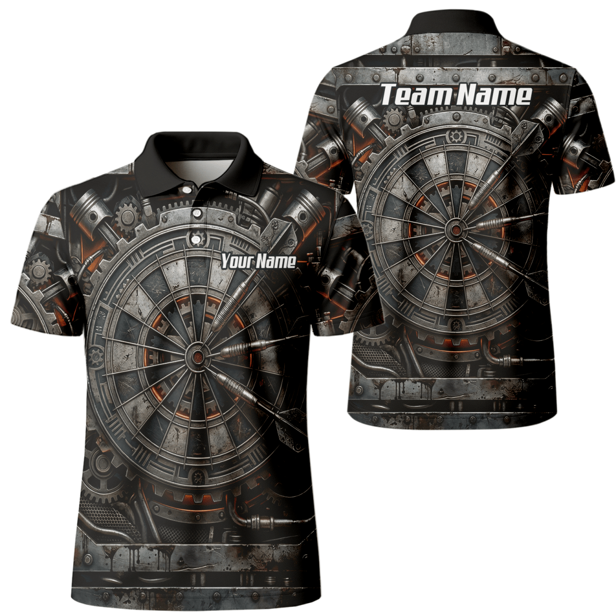 Dart Trikot Herren Personalisiert – Industrial Mechanik Design Grau W2120 - Outfitsuche