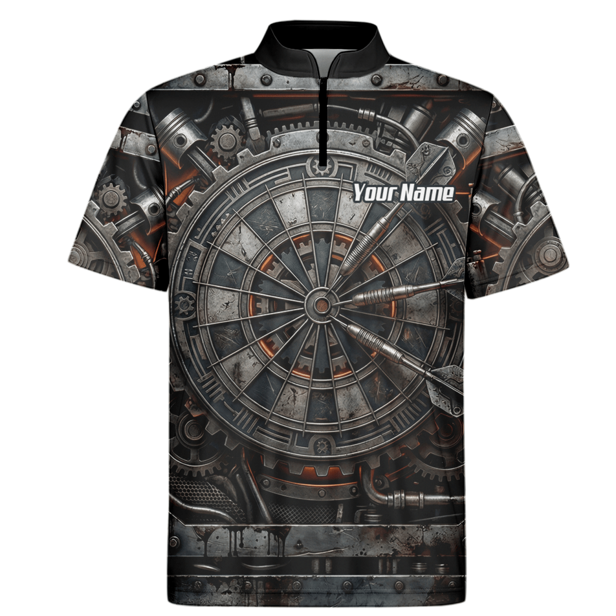 Dart Trikot Herren Personalisiert – Industrial Mechanik Design Grau W2120 - Outfitsuche