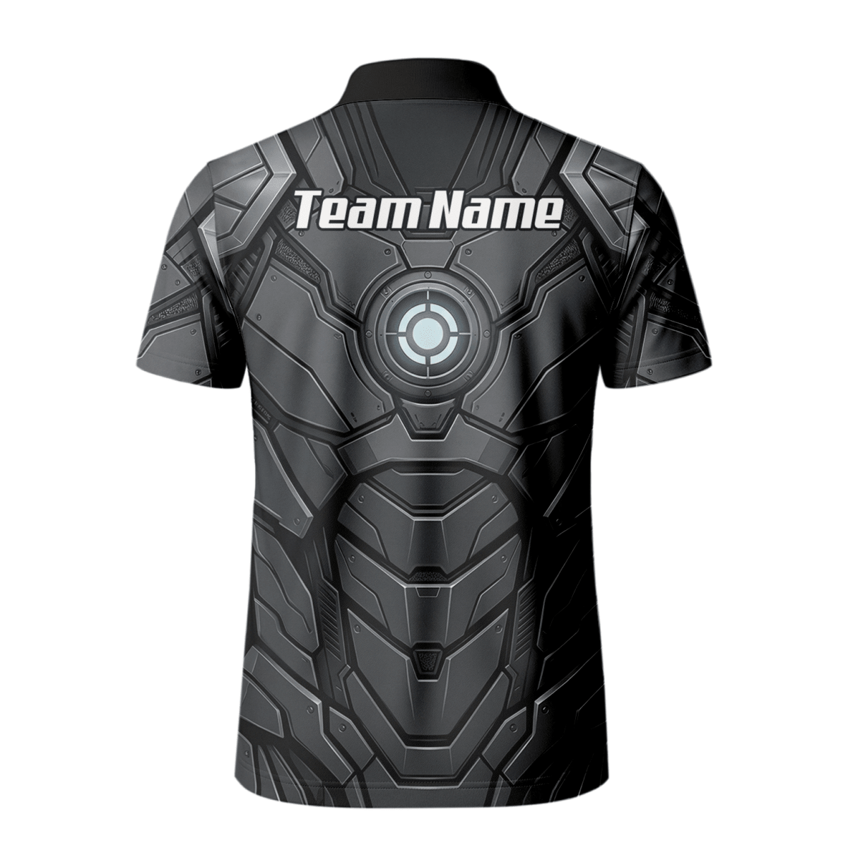 Dart Trikot Herren Personalisiert – Mech Rüstung Design Grau - Schwarz C3855 - Outfitsuche