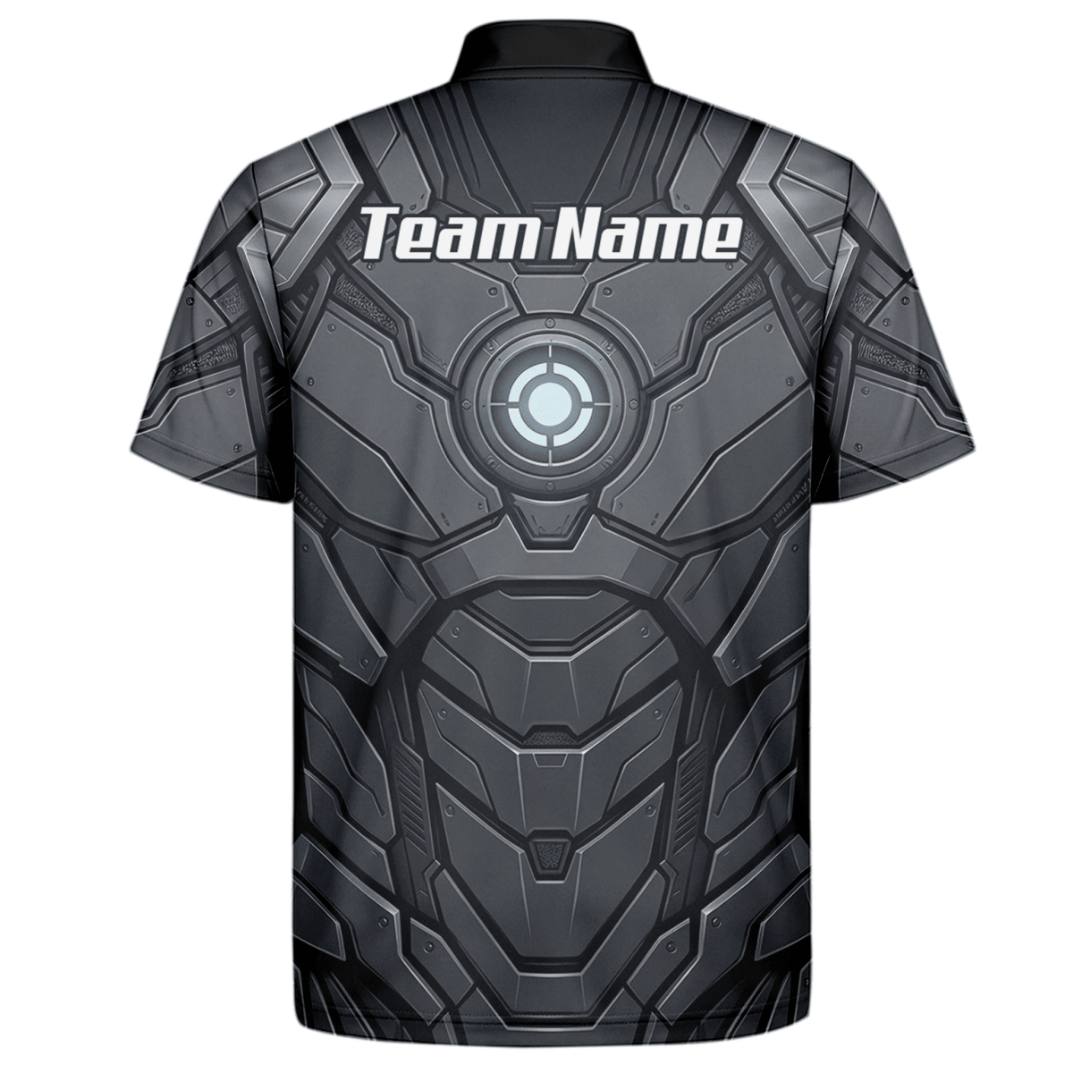 Dart Trikot Herren Personalisiert – Mech Rüstung Design Grau - Schwarz C3855 - Outfitsuche