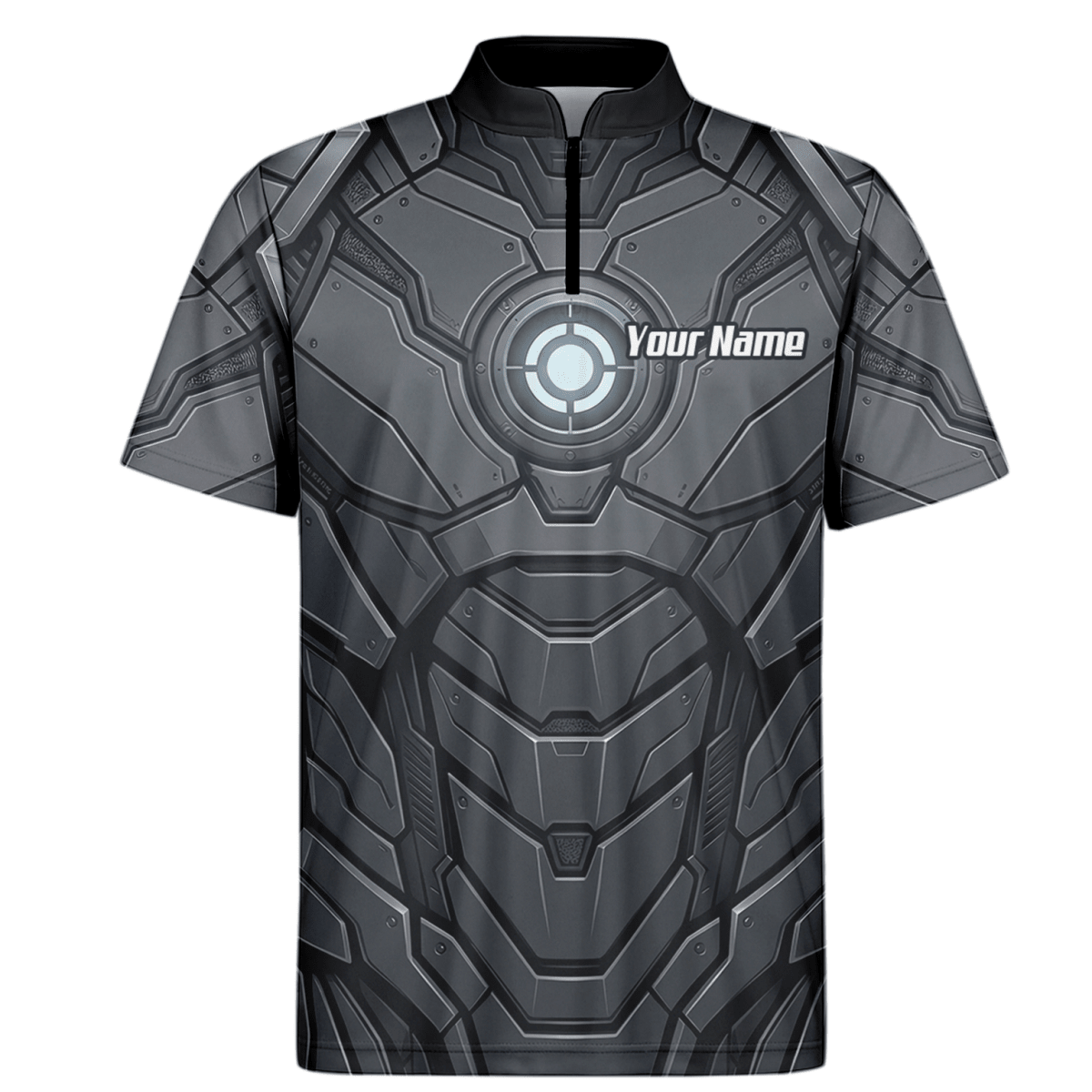 Dart Trikot Herren Personalisiert – Mech Rüstung Design Grau - Schwarz C3855 - Outfitsuche