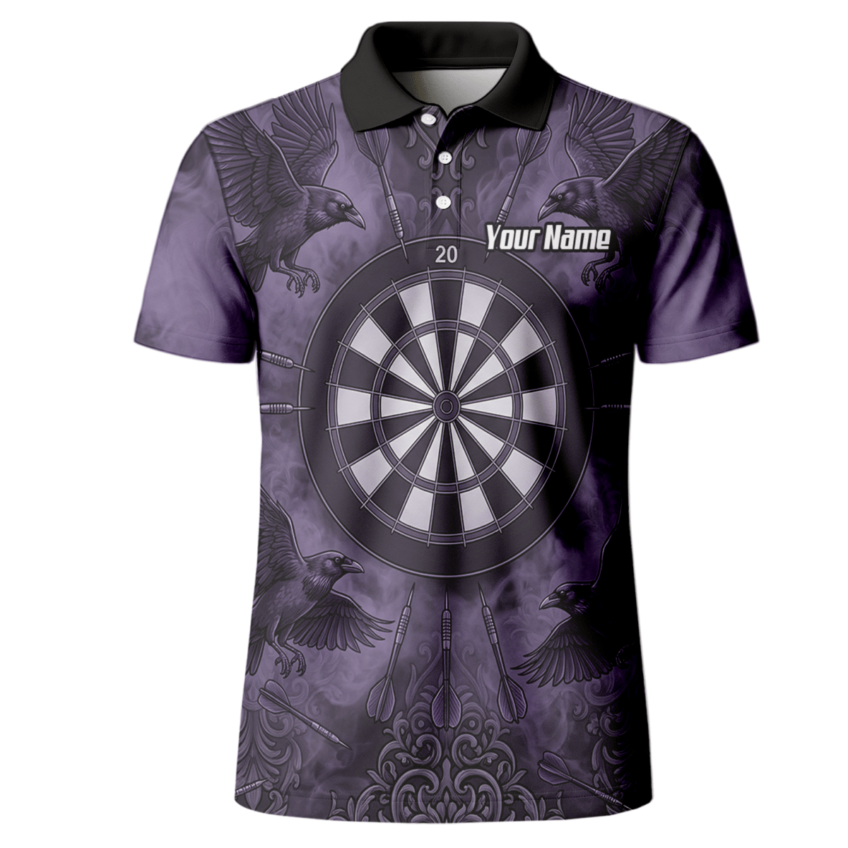 Dart Trikot Herren – Raben Motiv Lila Schwarz Personalisiert A3714 - Outfitsuche