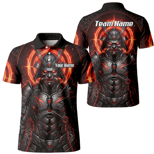 Dart Trikot Herren – Samurai Krieger Design Rot Schwarz Wunschname R5691 - Outfitsuche