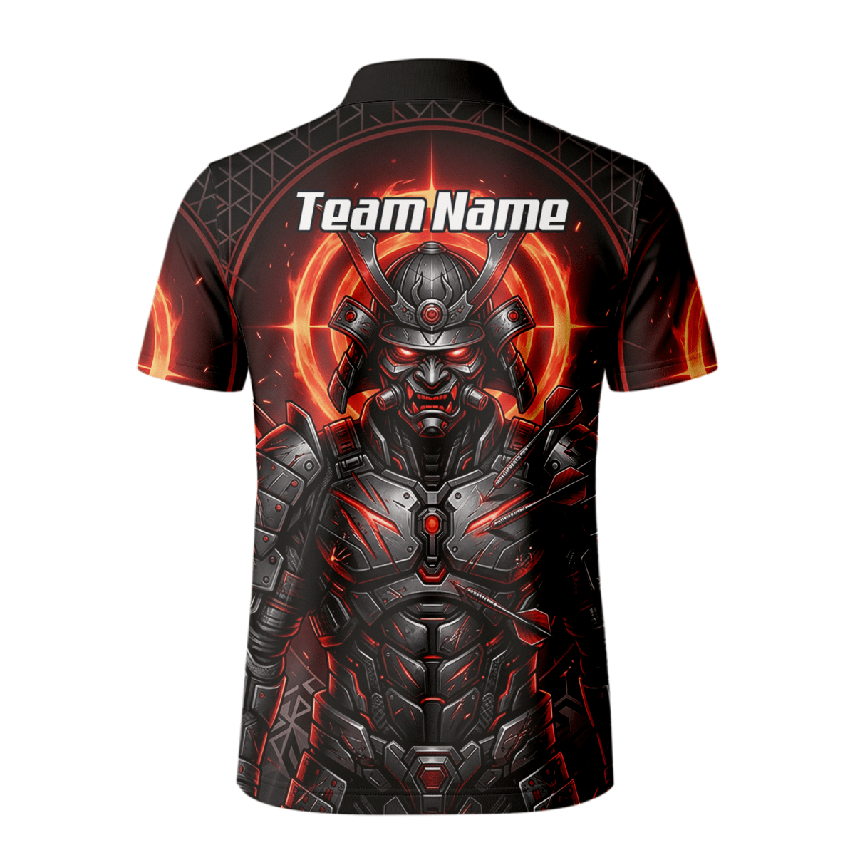 Dart Trikot Herren – Samurai Krieger Design Rot Schwarz Wunschname R5691 - Outfitsuche