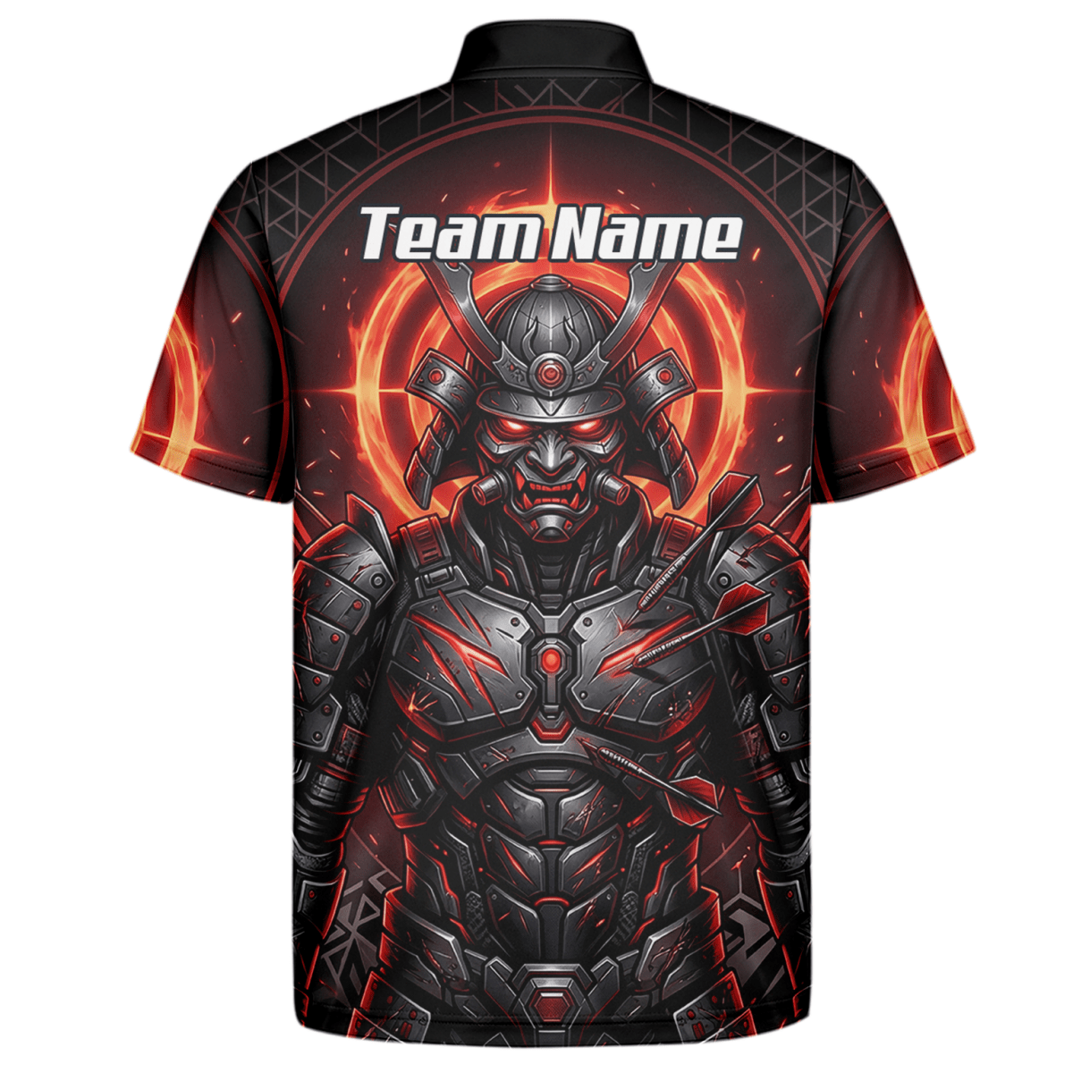 Dart Trikot Herren – Samurai Krieger Design Rot Schwarz Wunschname R5691 - Outfitsuche