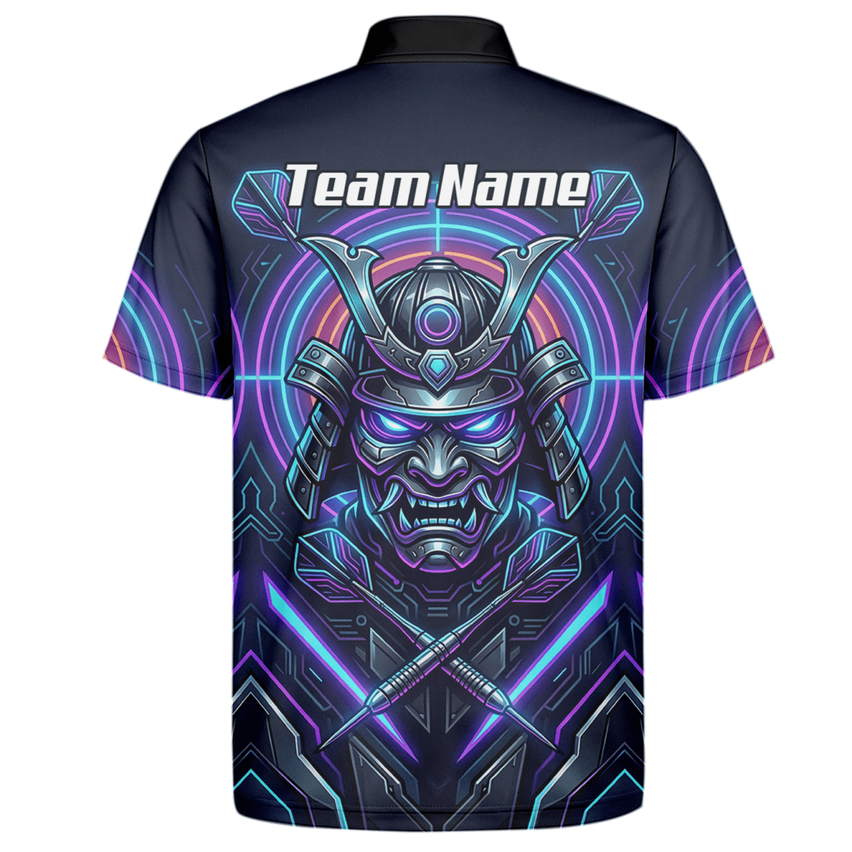 Dart Trikot Herren – Samurai Maske Cyber Neon – Personalisierbar M8824 - Outfitsuche
