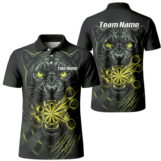Dart Trikot Herren – Schwarzer Panther Design Schwarz Neon - Grün K8672 - Outfitsuche