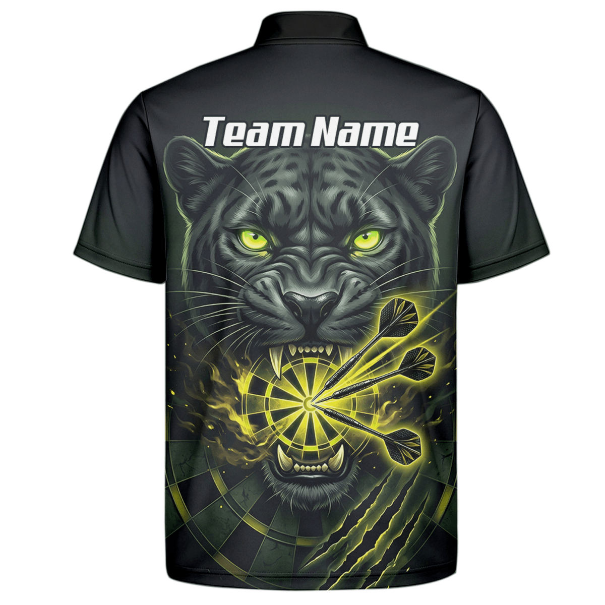 Dart Trikot Herren – Schwarzer Panther Design Schwarz Neon - Grün K8672 - Outfitsuche