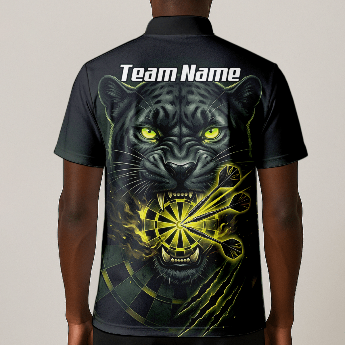 Dart Trikot Herren – Schwarzer Panther Design Schwarz Neon - Grün K8672 - Outfitsuche