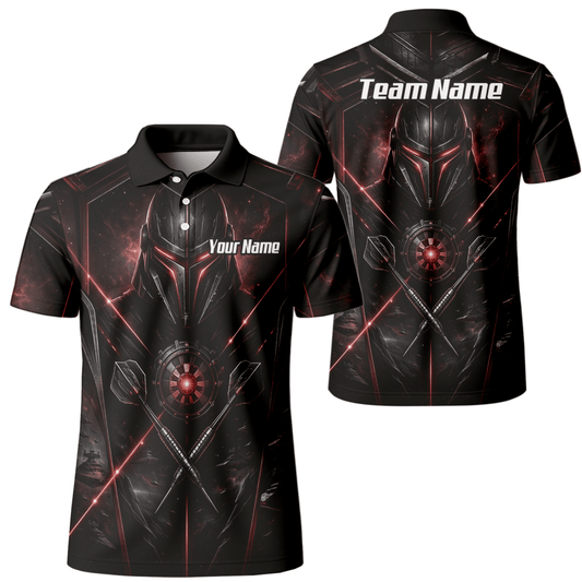 Dart Trikot Herren – Sci - Fi Krieger Helm Personalisierbar Schwarz Rot V9187 - Outfitsuche