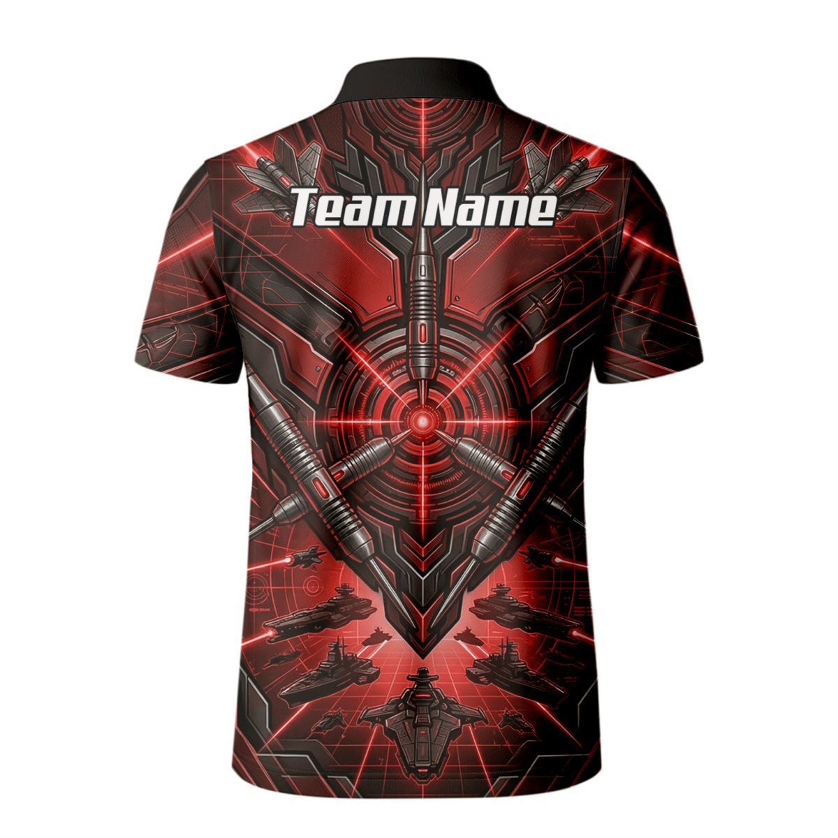 Dart Trikot Herren – Sci - Fi Target Design Rot Schwarz H6778 - Outfitsuche