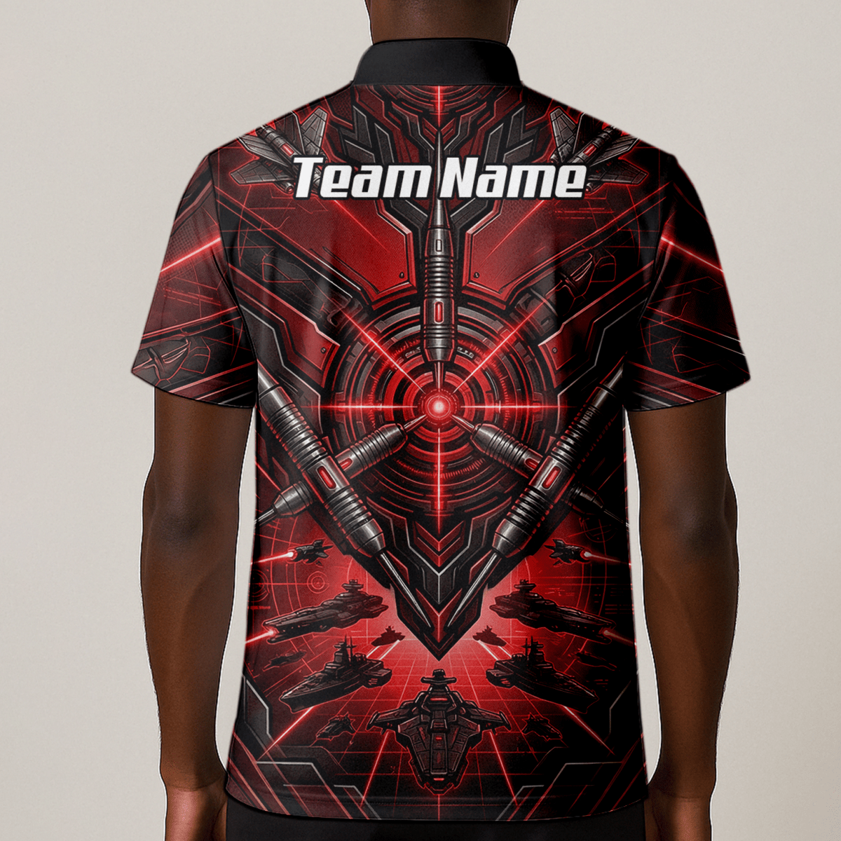 Dart Trikot Herren – Sci - Fi Target Design Rot Schwarz H6778 - Outfitsuche