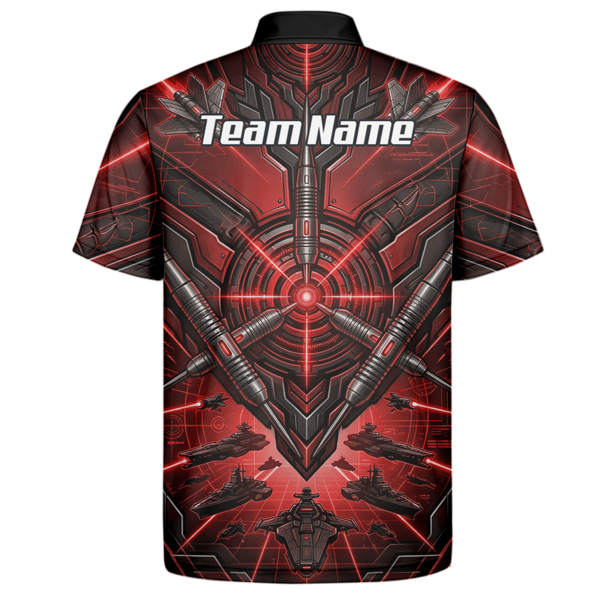 Dart Trikot Herren – Sci - Fi Target Design Rot Schwarz H6778 - Outfitsuche