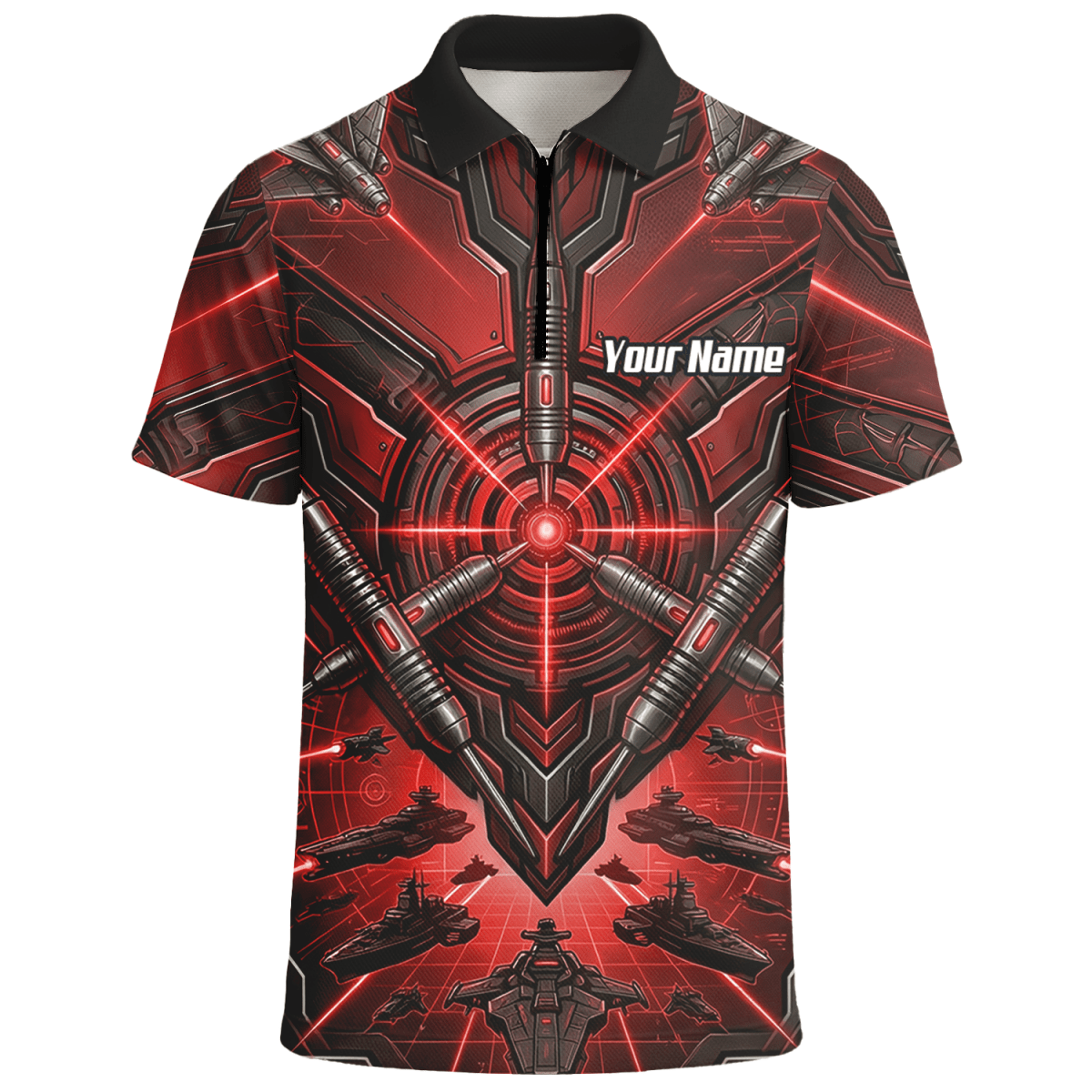 Dart Trikot Herren – Sci - Fi Target Design Rot Schwarz H6778 - Outfitsuche