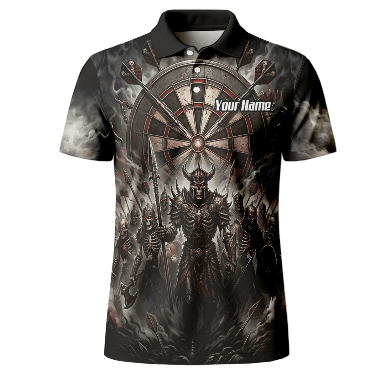 Dart Trikot Herren – Skelett Krieger Armee Schwarz Personalisierbar E8117 - Outfitsuche