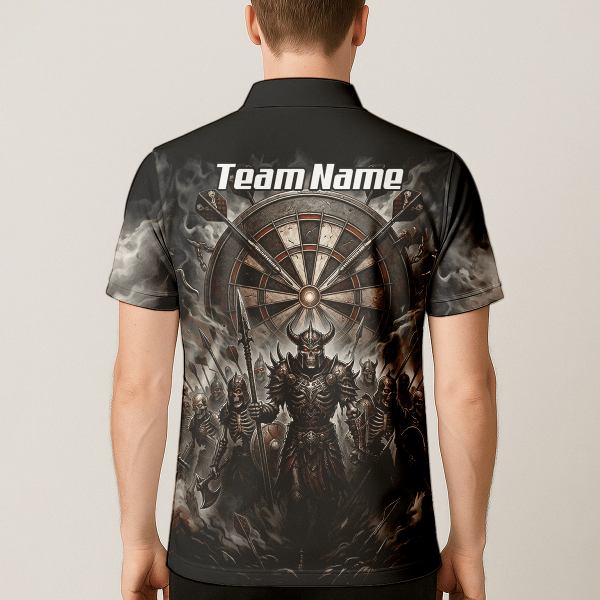 Dart Trikot Herren – Skelett Krieger Armee Schwarz Personalisierbar E8117 - Outfitsuche