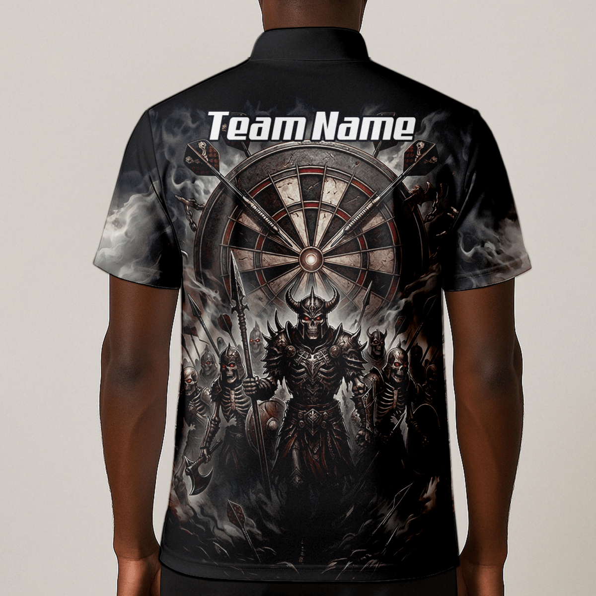 Dart Trikot Herren – Skelett Krieger Armee Schwarz Personalisierbar E8117 - Outfitsuche