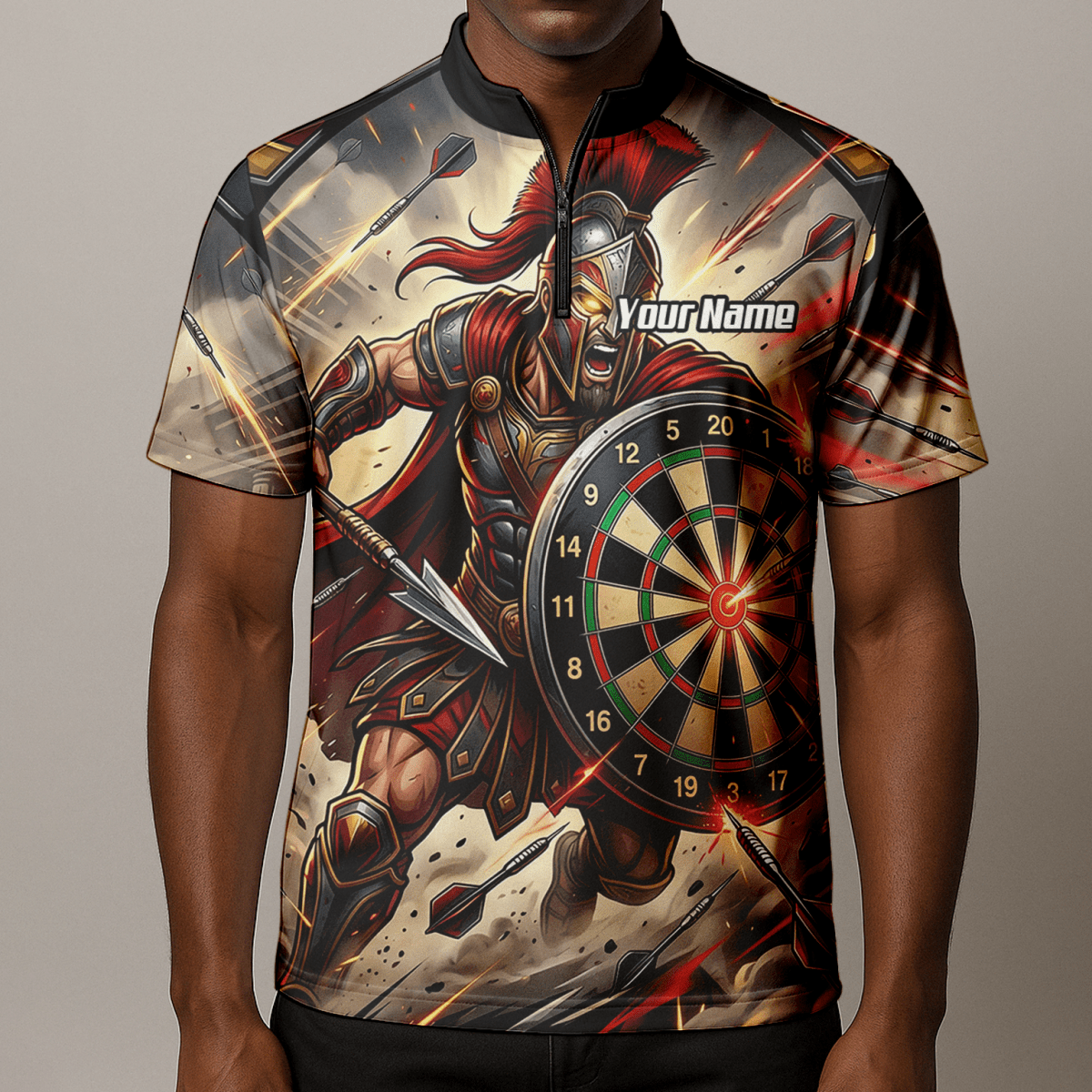 Dart Trikot Herren – Spartan Krieger Design mit Name personalisierbar G5179 - Outfitsuche