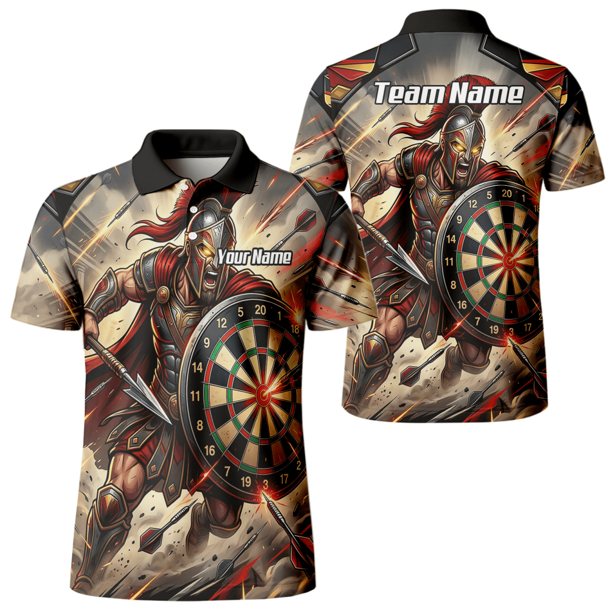 Dart Trikot Herren – Spartan Krieger Design mit Name personalisierbar G5179 - Outfitsuche