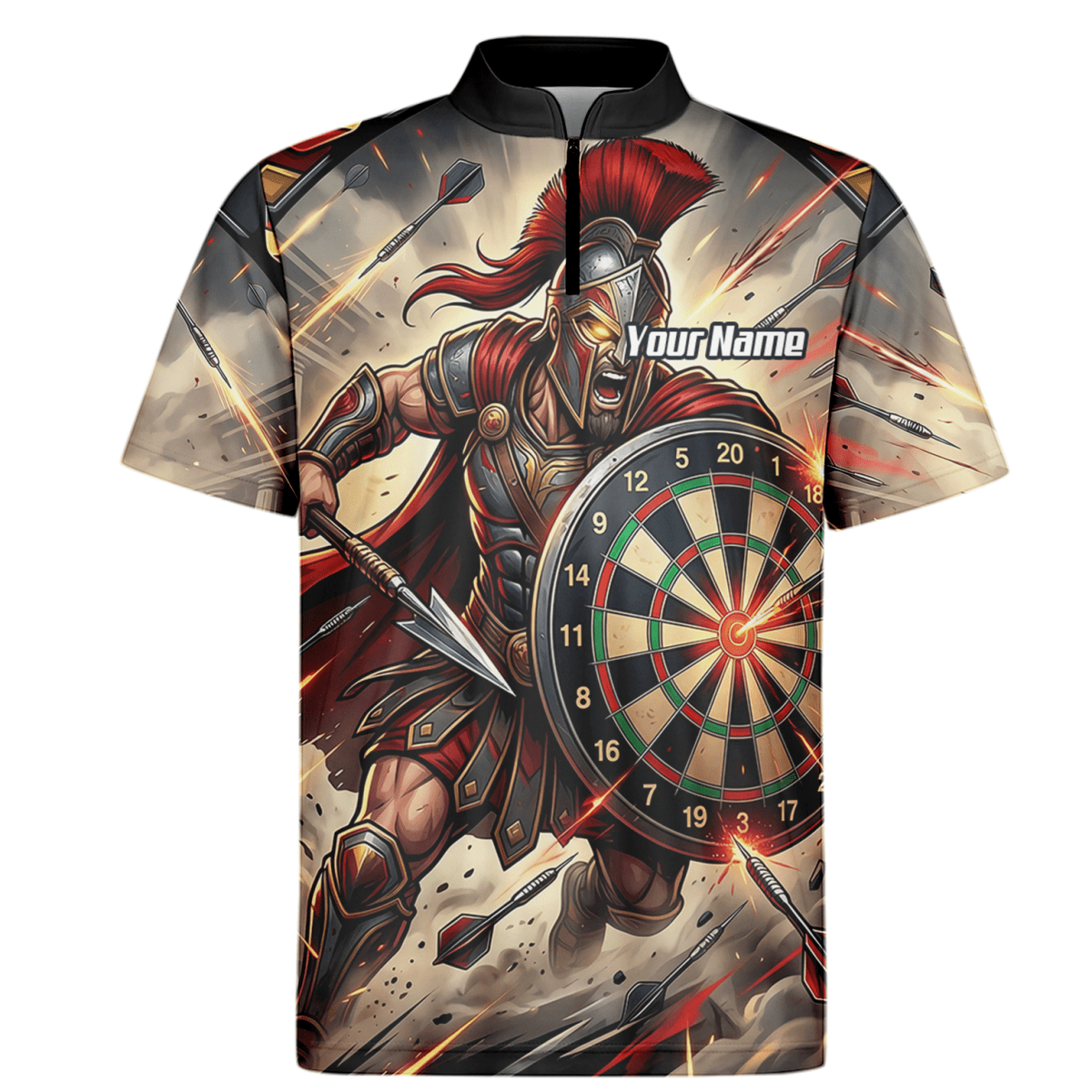 Dart Trikot Herren – Spartan Krieger Design mit Name personalisierbar G5179 - Outfitsuche