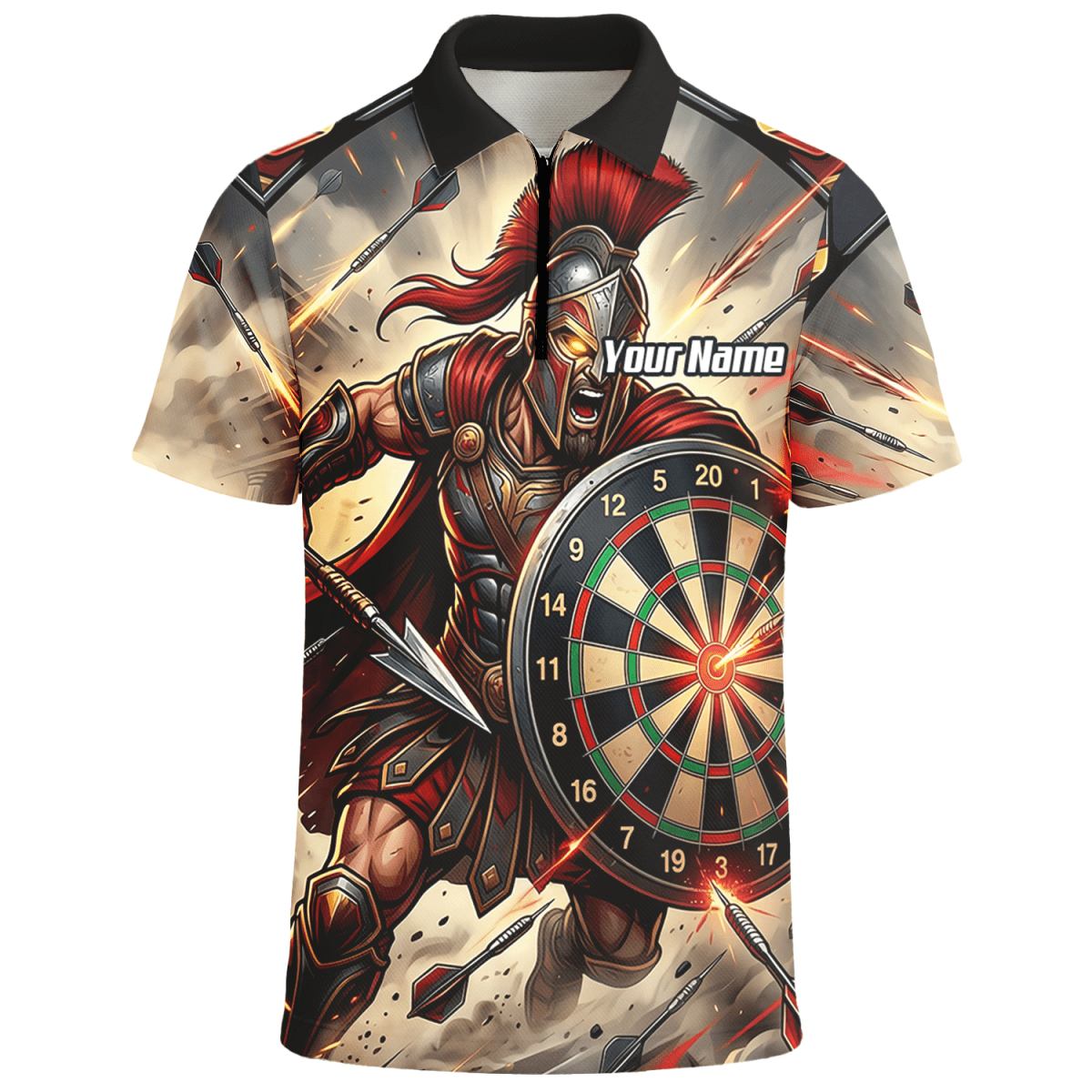 Dart Trikot Herren – Spartan Krieger Design mit Name personalisierbar G5179 - Outfitsuche