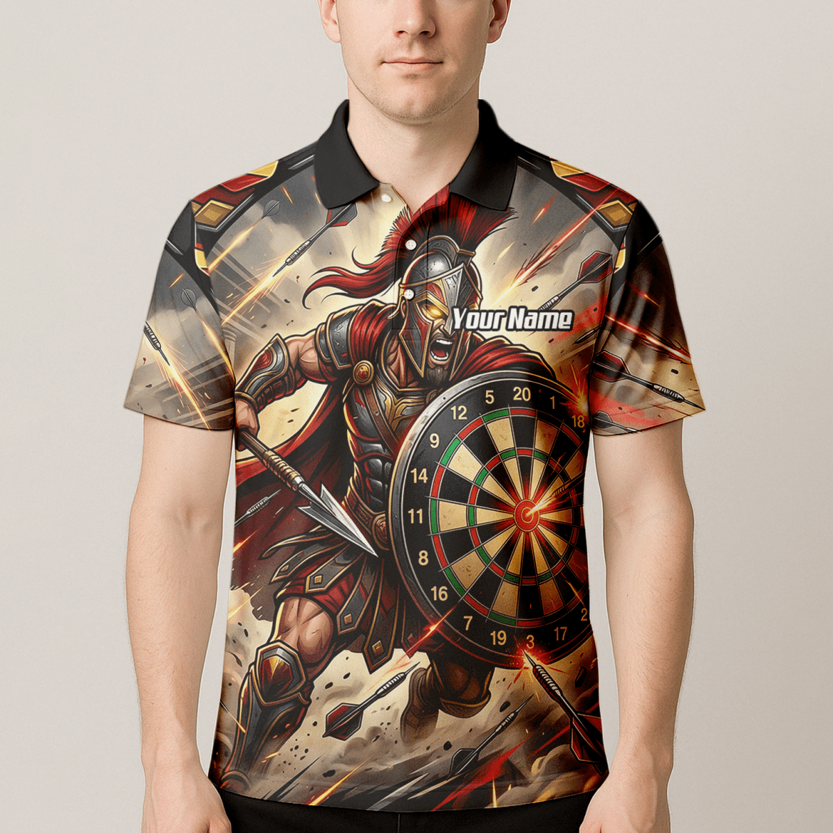 Dart Trikot Herren – Spartan Krieger Design mit Name personalisierbar G5179 - Outfitsuche