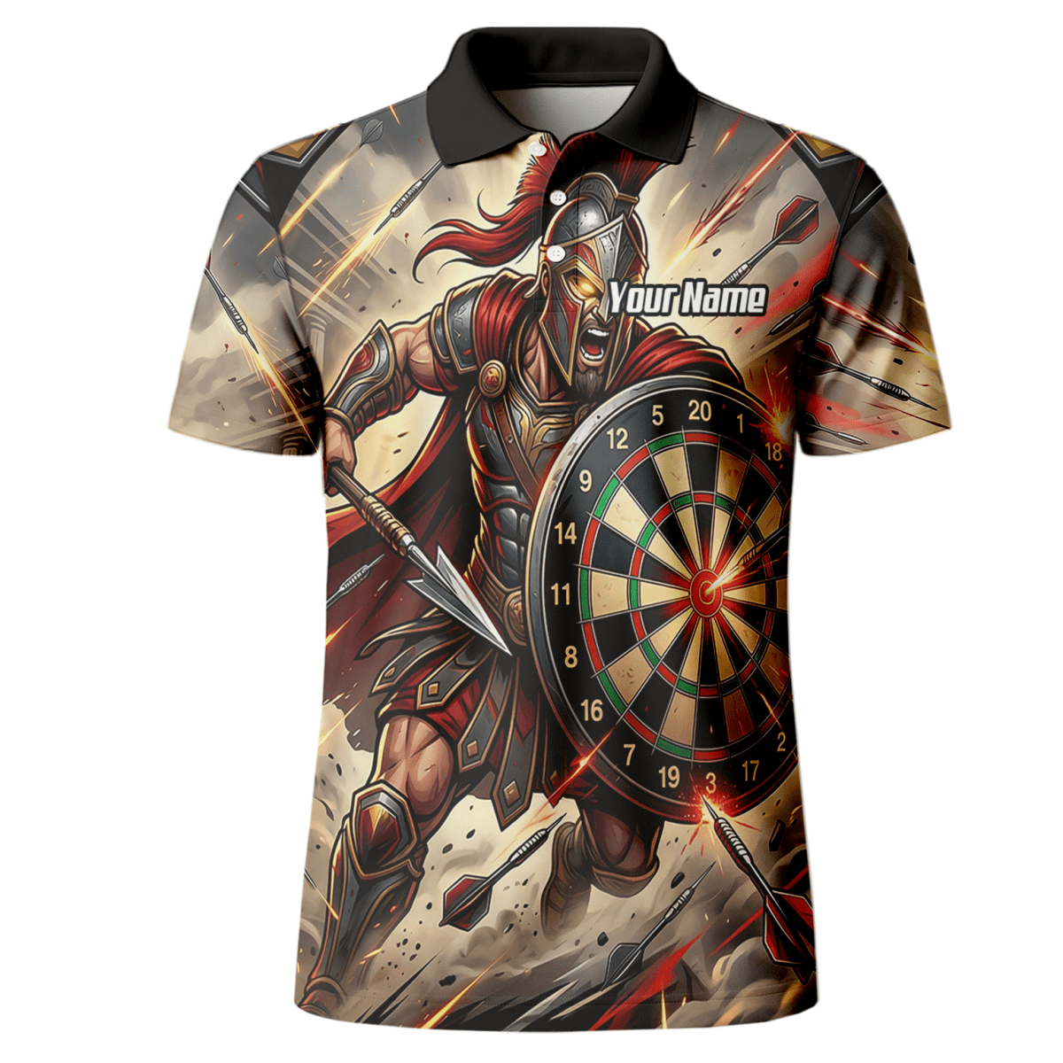 Dart Trikot Herren – Spartan Krieger Design mit Name personalisierbar G5179 - Outfitsuche