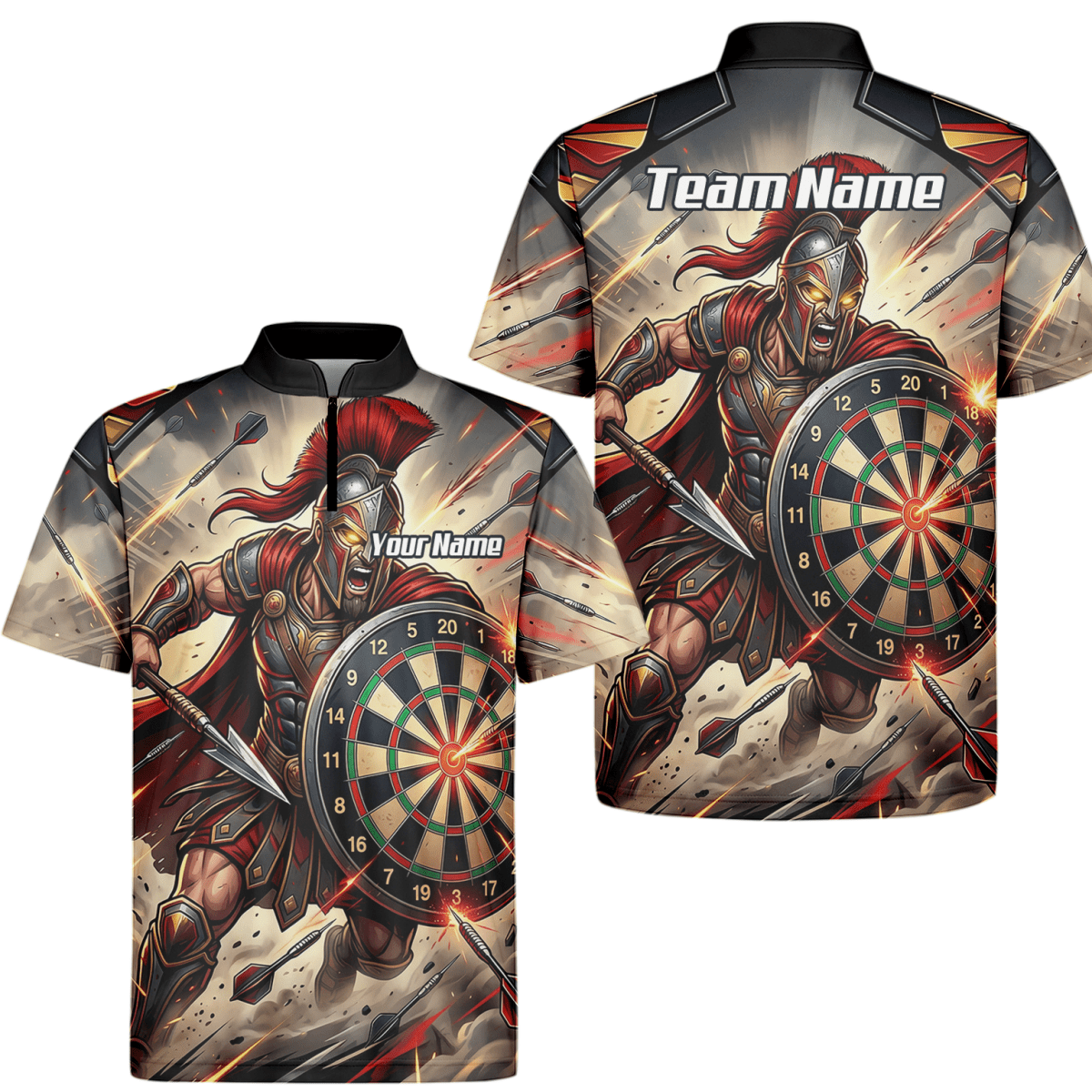 Dart Trikot Herren – Spartan Krieger Design mit Name personalisierbar G5179 - Outfitsuche