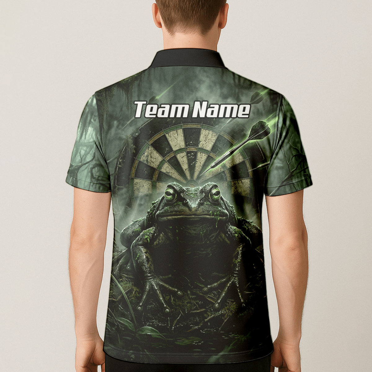 Dart Trikot Herren – Sumpf - Kröte Design Grün Schwarz – Personalisiert J6550 - Outfitsuche
