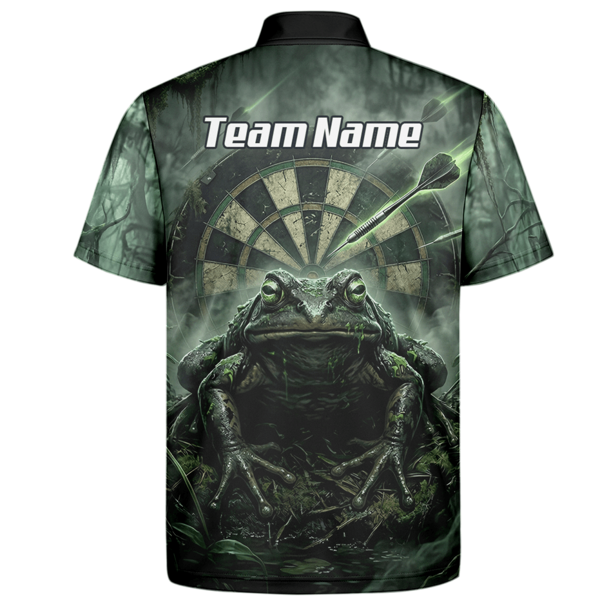 Dart Trikot Herren – Sumpf - Kröte Design Grün Schwarz – Personalisiert J6550 - Outfitsuche