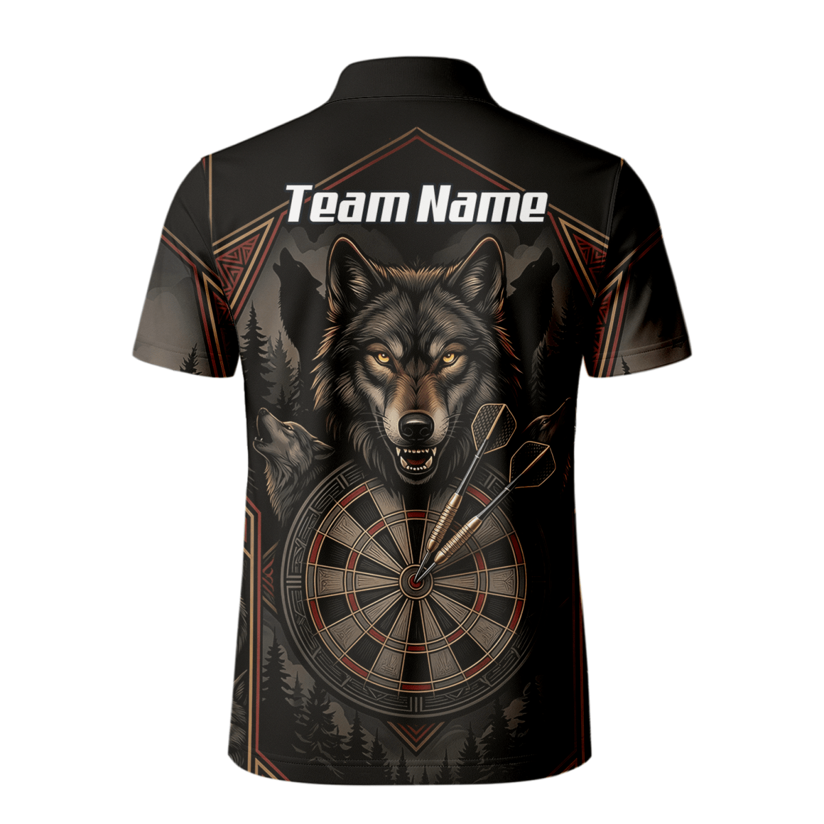 Dart Trikot Herren – Wolf Motiv Schwarz Grau Personalisierbar G4991 - Outfitsuche