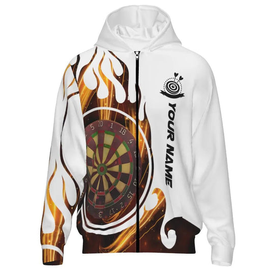 Dart Zipper Hoodie – Flammendes Design für leidenschaftliche Dartspieler L1348 - Outfitsuche