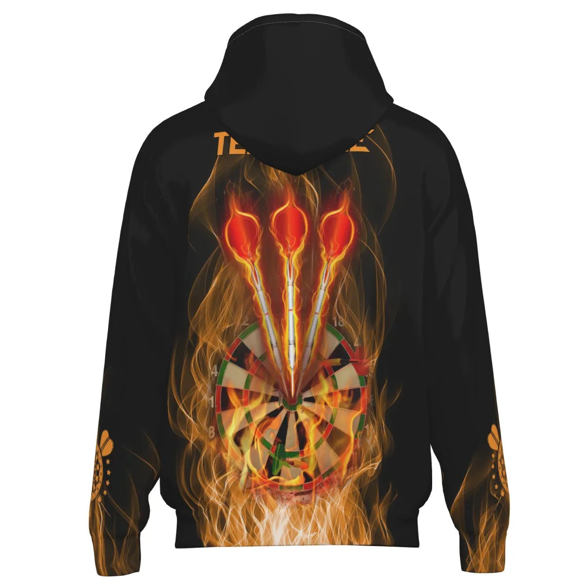 Dart Zipper Hoodie mit feurigen Flammen und Dartboard - Design – Für leidenschaftliche Dartspieler! V359 - Outfitsuche