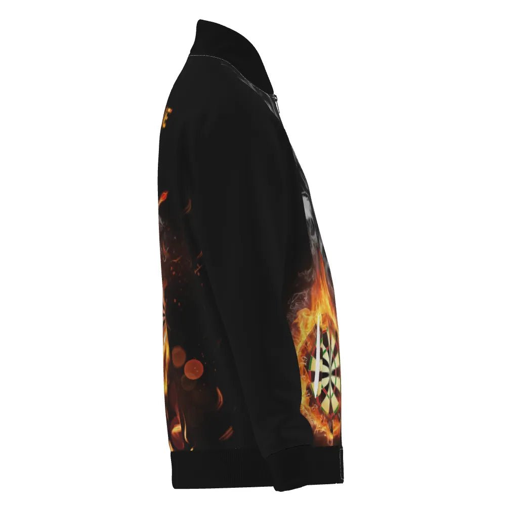 Dartjacke mit Totenkopf - Flammen - Motiv – Für leidenschaftliche Dartspieler! R847 - Outfitsuche